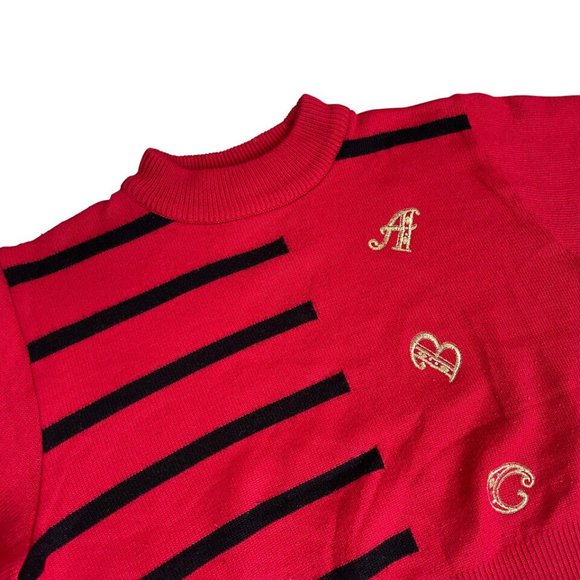 Carlotta (Germany) Intarsia Rib Stitch Cashmere Wool Embroidered Jumper : M - Picture 4 of 5